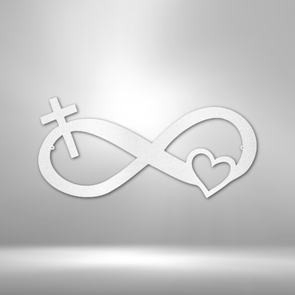Scripture Sign God's Infinite Love 1 Chronicles 16:34 Steel Sign Laser Cut Powd